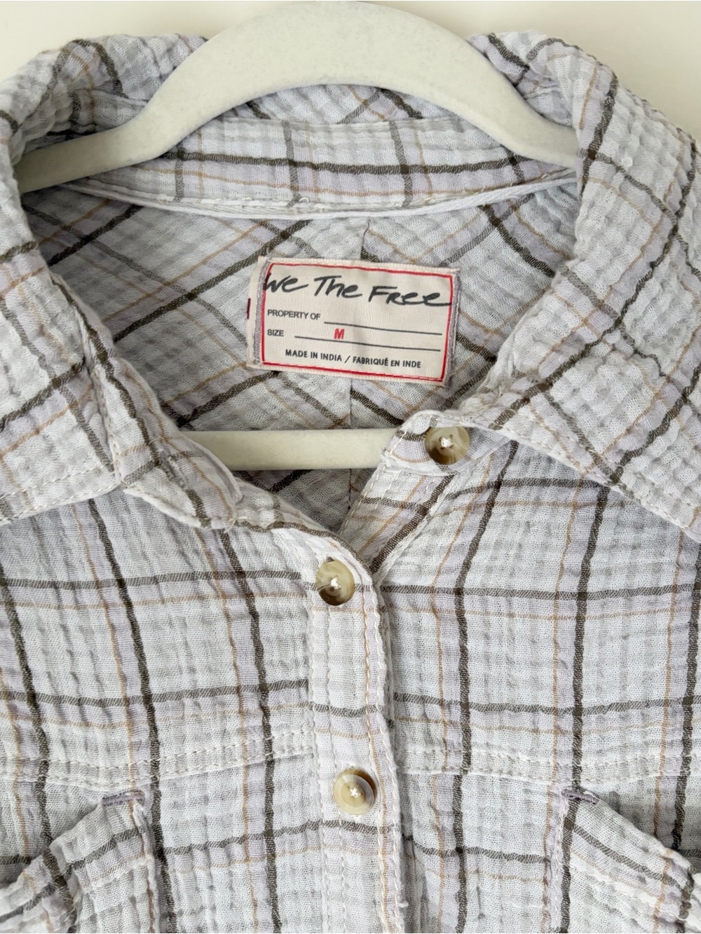 Free People Cardiff Plaid Top size M - Picture 8 of 13